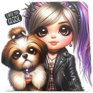 Notebook Fresh 100×100 mm 48 sheets plain paper — cover 'Girl with Dog'