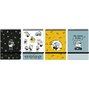 Notebook A6 Beniamin AJ485BEN — 96 pages, squared, elastic band closure, Minions design