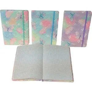 Notebook with elastic band Adar Notes z gumką Motyle MIX — assorted butterfly cover designs