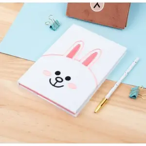 Notebook A5 Line Friends Cony plush cover — A5 notepad with Cony rabbit design