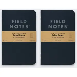 Notebook Make Notes Field Notes Pirch Black Large (Linie) — large ruled notebook, stitched binding, portable size