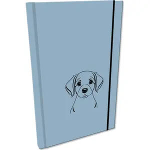 Notebook A5 with Elastic Closure, Smooth Soft Touch Cover, Bee-bee — Blue