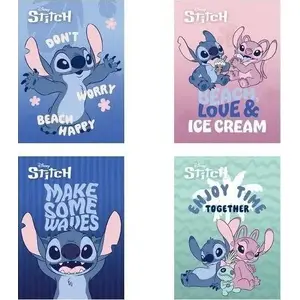 Burtnīca A5 Unipap Stitch — 16 lapas, rūtiņu/liniju (linija), krāsaina vāciņa, iepakojumā 15 gab.