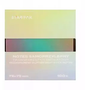 Notepad STARPAK NOTES SPRZYL 75×75 mm, 100 sheets, transparent cover, OMBREC1, pack of 12