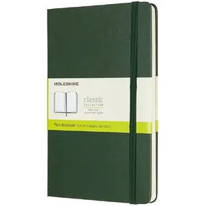 Pierakstu grāmata Moleskine Classic ar cietajām vākiem — 240 lapas, 70 g/m², zaļa