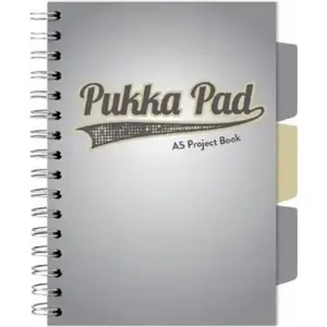Pukka Project Book Grey A5, 100 lapas, rūtiņu, komplekts 3 gab.