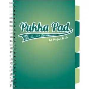 Pierakstu grāmata Pukka Project Book Dark A4 100 lapas rūtiņu tirkīza (3 gab.)