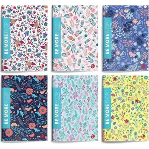 Notebook A4 48-sheet squared INTERDRUK Be More Flor pack of 10