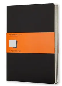 Rakstīšanas bloks Moleskine Cahier cieta vāka 120 lapas 70 g/m² rūtiņu līnijas melns