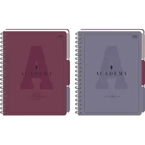 Notebook A4 TEKA Kołozeszyt Academy 100 pages, squared, pack of 5