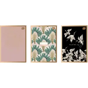 Notebook INTERDRUK A4 60 pages lined Metallic Satin Gold cover, pack of 5