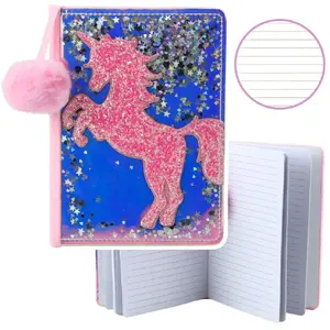 Notebook Lean A5 holographic cover, lined pages, 80 sheets — unicorn confetti design