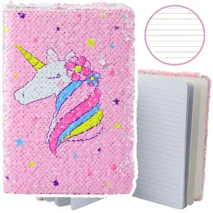 Notebook Lean A5, ruled, 80 sheets, two-color sequin unicorn cover
