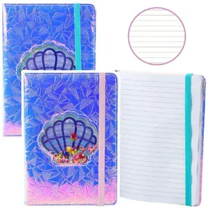 Notebook Lean A5 lined 70 sheets holographic confetti shell cover