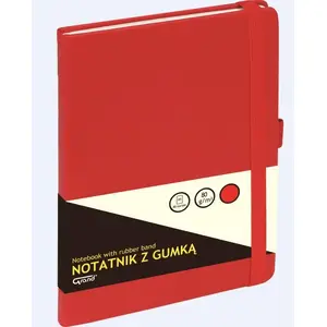 Notebook KW Trade GRAND with elastic band, red, A5, 80 sheets, grid