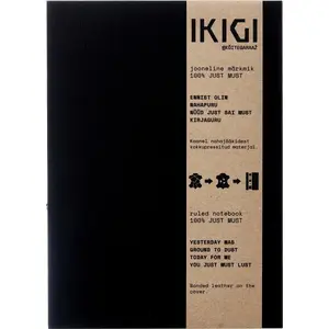 Bloknots A5 Usorteret LEATHER, ar līnijām, ādas vāks, melns