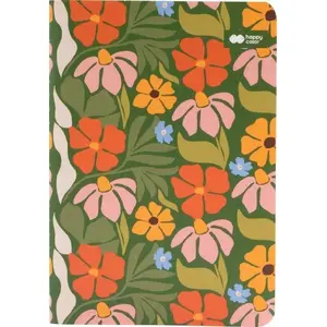 Notebook Happy Color Notes sewn A6 32 pages lined Bloom boho