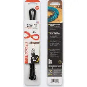Kabelu organizators NITEIZE Gear Tie 6 (2 gab.) melns — elastīgas atkārtoti lietojamas 6" saites