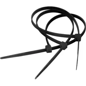 Cabletech kabeļu saite 9,0 mm x 75 cm melna, komplekts 10 gab.