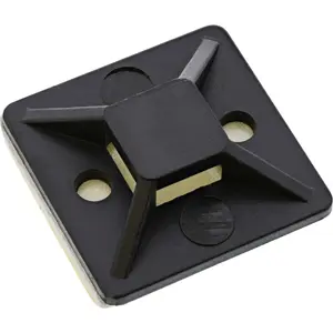 Adhesive Cable Tie Mounts 20×20 mm black, pack of 10 — No name