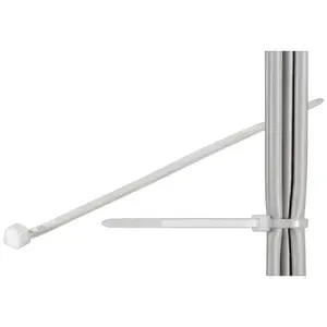 Kabeļu saite TECHLY ISWT-36037 neilona 370×3,6 mm balta, 100 gab.