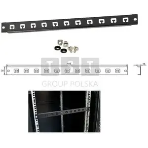 PULSAR RAOK-1T plakans kabeļu organizators RACK skapjiem, modelis RAOK-1T