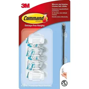 Kabeļu organizators Staples caurspīdīgas skavas 4 gab. (3M0920) kabeļu kārtībai