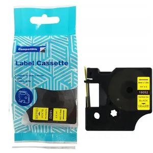 Heat-shrink Tube D1 18052 6 mm × 1.5 m, black on yellow — replacement label tape