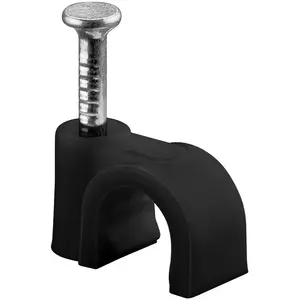 Kabeļu skava GOOBAY 64681, melna, cinkots tērauds + PE, Ø 8 mm, augstums 9.7 mm, 100 gab.