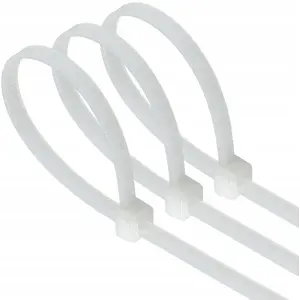 Kabeļa saite Plastrol balta 2,5 x 100 mm, 100 gab. — kabeļu organizators