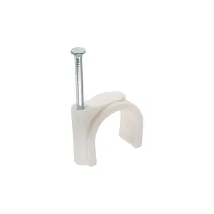 Apaļais kabeļa skava 20 mm, InLine 50 gab. komplekts, plastmasa un tērauds, balta