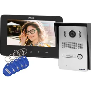Video door phone set ORNO INDI N OR-VID-VP-1069/B, 7" LCD, hands-free, proximity keyfob reader, surface-mounted, intercom