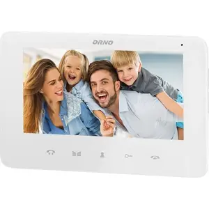 Video monitor ORNO OR-VID-VP-1069MV/W 7" color LCD, hands-free, for INDI and SCUTI kits, gate opening, intercom, white