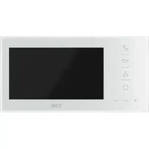 Video monitor ACO GLASS-PRO-7 WH 7" for home intercom systems, white