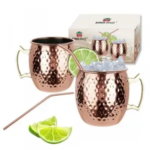 Stainless Steel Moscow Mule Cups Set 500 ml KingHoff KH-2000, 4-piece drinkware