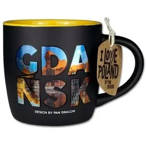 Ceramic souvenir mug Pan Dragon Kubek I love Poland - Gdańsk, 300–350 ml capacity