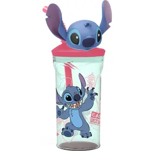 Стакан для питья STITCH Euromic STITCH 3D Figure, 360 мл, крышка со сливной трубочкой