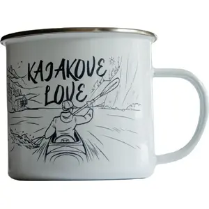 Emaljēts krūze travelset 'Miłość Kajakowa' modelis 441938, tērauds ar emaljas pārklājumu, apdruka