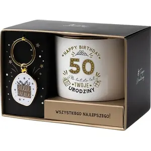 Gift set for 50th birthday white and gold by Slowmoose