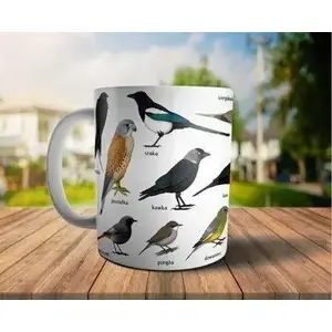 Mug Soliton Kubek — Ptaki na wsi pattern, ceramic drinking cup, Soliton 483884