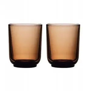 Glass set 2 pcs Fellow Pirch Latte 320 ml — amber color, double-walled latte glasses