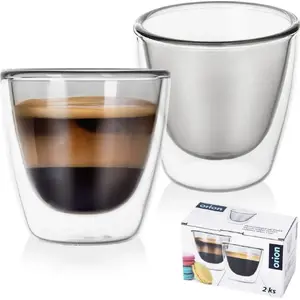 Double-walled thermal espresso glasses ORION DOUBLE 90 ml, set of 2
