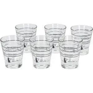 Glass measuring cup set MOTTA 6-piece — clear bartending jigger glasses