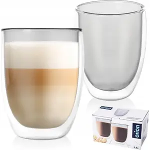 Double-walled Thermal Glasses ORION DOUBLE for Latte 370 ml, set of 2