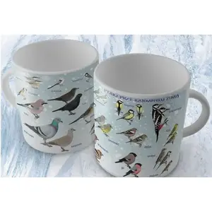 Mug Soliton Kubek Ptaki przy karmniku – Soliton ceramic drinking mug with bird feeder design