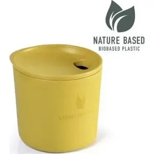 Reusable cup with lid Light My Fire MyCup'n Lid Short — insulated travel cup, compact size, yellow