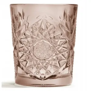 Glass tumbler JetWorld HOBSTAR 355 ml ROSE - 355 ml capacity, clear rose-colored drinking glass