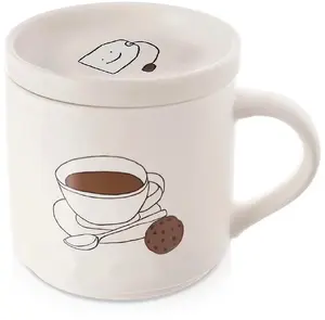 Porcelain Herbal Tea Brewing Mug with Lid Lumarko ORION 420 ml