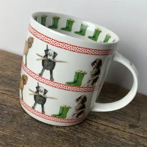 Mug TEKA Kubek M08 Wiejskie psiaki – ceramic drinking mug, decorative dog design