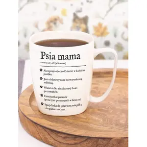 Ceramic mug Nadwyraz.com Psia mama model 505156, white, 5905159700243